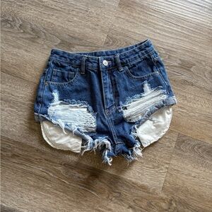 Distressed Denim Shorts